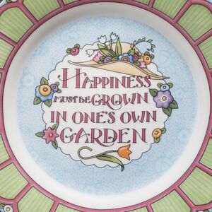 Vintage Mary Engelbreit 8" GARDEN Salad Luncheon (2) Plates Zeno